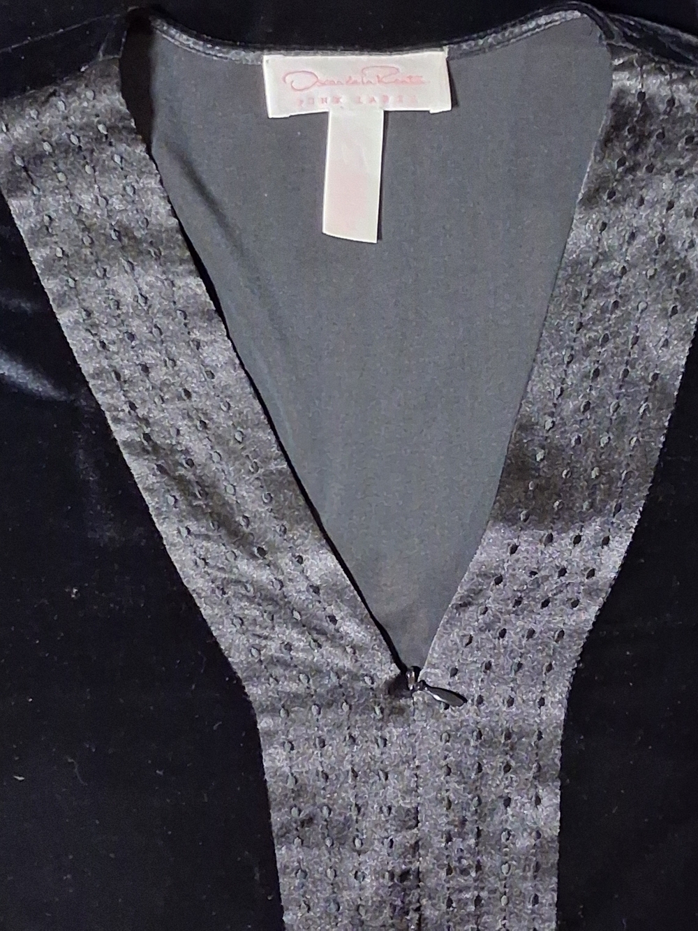 Oscar De La Renta Pink Label Black Velvet Kaftan Gown.